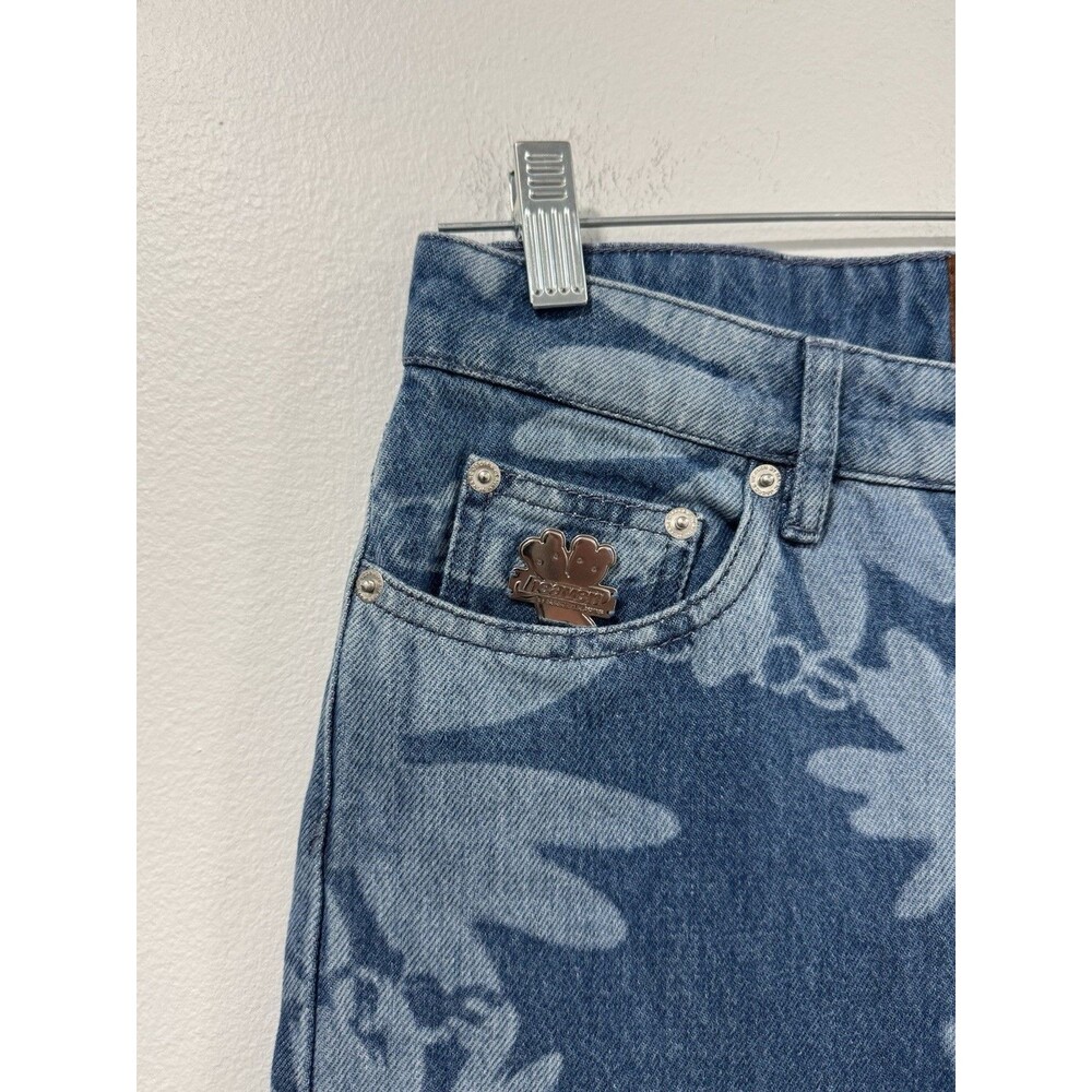 Heaven By Marc Jacobs New Blue Laser Floral Denim Jeans 24 - Picture 8 of 8